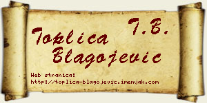 Toplica Blagojević vizit kartica